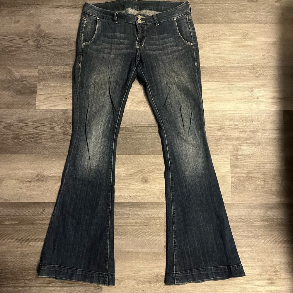 William rast flare leg wide hem jeans
